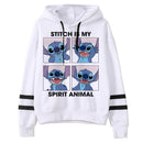 Kawaii Stitch Ohana Hoodies Women Disney Cartoon Lilo Stitch Graphic Streetwear Anime Unisex Korean Style Sweatshirts Female