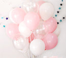12pcs/lot Pink Latex Balloon Chrome Red Hot Pink Silver Metal Balloon Baby Shower Birthday Party Wedding Decorations Air Globos