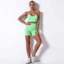 2 piece Seamless Gym Set Yoga Pants Clothing Bra Leggings Workout Shorts Sportswear Fitness Ensembles Sports Wear Women Outfits