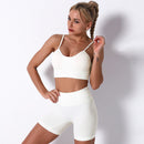 2 piece Seamless Gym Set Yoga Pants Clothing Bra Leggings Workout Shorts Sportswear Fitness Ensembles Sports Wear Women Outfits