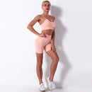 2 piece Seamless Gym Set Yoga Pants Clothing Bra Leggings Workout Shorts Sportswear Fitness Ensembles Sports Wear Women Outfits