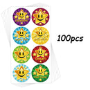 100-1000pcs Children Reward Stickers Creative School Supplies Reward Cute Star Sticker 2.5cm Circle Kids Toy Stickers