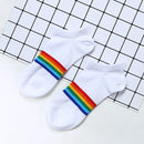 Fashion Socks Cotton Rainbow Stripes Christmas Gift Classic Warm Casual Tide Harajuku Funny Cute Pop Korean Socks For Women