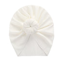 Solid Ribbed Bunny Knot Turban Hats for Baby Boys Girls Beanies Striped Thin Elastic Caps Bonnet Newborn Toddler 0-4T Headwraps