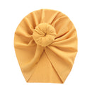 Solid Ribbed Bunny Knot Turban Hats for Baby Boys Girls Beanies Striped Thin Elastic Caps Bonnet Newborn Toddler 0-4T Headwraps