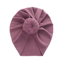 Solid Ribbed Bunny Knot Turban Hats for Baby Boys Girls Beanies Striped Thin Elastic Caps Bonnet Newborn Toddler 0-4T Headwraps
