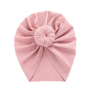 Solid Ribbed Bunny Knot Turban Hats for Baby Boys Girls Beanies Striped Thin Elastic Caps Bonnet Newborn Toddler 0-4T Headwraps