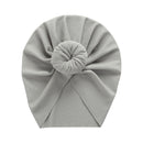 Solid Ribbed Bunny Knot Turban Hats for Baby Boys Girls Beanies Striped Thin Elastic Caps Bonnet Newborn Toddler 0-4T Headwraps