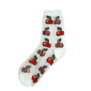 CHAOZHU Girls Cute Cartoon Fruits Sheer Kawaii Lady Women Summer Fall Avocado Lemon Pineapple Cherry Jacquard Socks Female