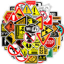 10/30/50PCS Warning Stickers Danger Banning Skateboard Fridge Guitar Laptop Motorcycle Travel Classic Toy Cool Decals Sticker