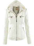 Faux Leather Jacket Women 2021 Basic Jacket Coat Female Winter Motorcycle Jacket Faux Leather Suede PU Zipper Hoodies Outerwear