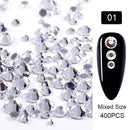 Clear Crystals AB Gold Sliver Mix Sizes Glass 3D Nail Art Rhinestones Beads Manicures For Nails Art Decorations DIY