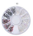 1box DIY Nail Art Wheel Tips Crystal Glitter Rhinestone 3D Nail Art Decoration  AB Color Acrylic Diamond Drill alien