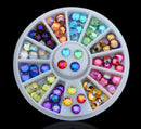 1box DIY Nail Art Wheel Tips Crystal Glitter Rhinestone 3D Nail Art Decoration  AB Color Acrylic Diamond Drill alien