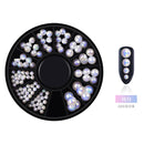 1box DIY Nail Art Wheel Tips Crystal Glitter Rhinestone 3D Nail Art Decoration  AB Color Acrylic Diamond Drill alien