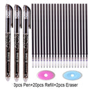 25Pcs Creative Drawing Gel Pen Erasable Refills Rod 0.5mm Ink Washable Handle Ballpoint Pens kawaii Stationery for School Office