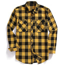 2021 New Men Casual Plaid Flannel Shirt Long-Sleeved Chest Two Pocket Design Fashion Printed-Button (USA SIZE S M L XL 2XL)