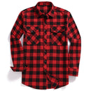 2021 New Men Casual Plaid Flannel Shirt Long-Sleeved Chest Two Pocket Design Fashion Printed-Button (USA SIZE S M L XL 2XL)