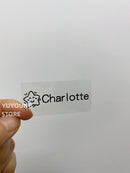 60pcs 50X25mm Name stickers Transparent Tag Sticker Customize Waterproof Personalized Labels logo kids office School Stationery