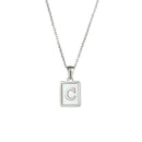2021 Trend 18K Golden Chain Necklaces Male Square Natural Shell Initial Letters Pendant Stainless Steel Jewelry for Women Gifts