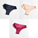 3pcs Women's Panties Underwear Thongs Sexy Lingerie Seamless Sports Female Tanga For Woman Ice Silk Seamless Panties For Women