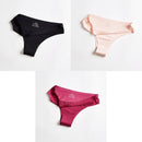 3pcs Women's Panties Underwear Thongs Sexy Lingerie Seamless Sports Female Tanga For Woman Ice Silk Seamless Panties For Women