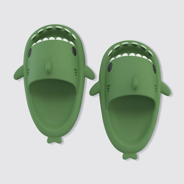 Mo Dou 2021 New Summer Slippers Lovely Shark Shape Slides Outdoor Women Shoes Kids Children Flip Flops Men Couples Cartoon EVA