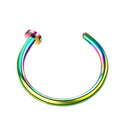 8mm Punk Stainless Steel Fake Nose Ring C Clip Lip Ring Earring Helix Rook Tragus Faux Septum Body Piercing Jewelry