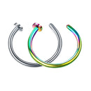 8mm Punk Stainless Steel Fake Nose Ring C Clip Lip Ring Earring Helix Rook Tragus Faux Septum Body Piercing Jewelry