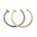 8mm Punk Stainless Steel Fake Nose Ring C Clip Lip Ring Earring Helix Rook Tragus Faux Septum Body Piercing Jewelry