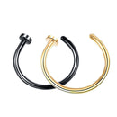 8mm Punk Stainless Steel Fake Nose Ring C Clip Lip Ring Earring Helix Rook Tragus Faux Septum Body Piercing Jewelry