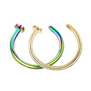 8mm Punk Stainless Steel Fake Nose Ring C Clip Lip Ring Earring Helix Rook Tragus Faux Septum Body Piercing Jewelry