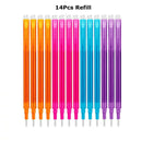 0.7mm Magic Erasable Pen Press Gel Pen Set 8 Colors Erasable Refill Rod Gel Ink Stationery Retractable Pens Washable Handle Rod