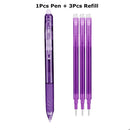 0.7mm Magic Erasable Pen Press Gel Pen Set 8 Colors Erasable Refill Rod Gel Ink Stationery Retractable Pens Washable Handle Rod