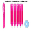 0.7mm Magic Erasable Pen Press Gel Pen Set 8 Colors Erasable Refill Rod Gel Ink Stationery Retractable Pens Washable Handle Rod