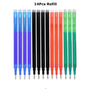 0.7mm Magic Erasable Pen Press Gel Pen Set 8 Colors Erasable Refill Rod Gel Ink Stationery Retractable Pens Washable Handle Rod