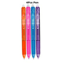 0.7mm Magic Erasable Pen Press Gel Pen Set 8 Colors Erasable Refill Rod Gel Ink Stationery Retractable Pens Washable Handle Rod