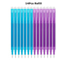 0.7mm Magic Erasable Pen Press Gel Pen Set 8 Colors Erasable Refill Rod Gel Ink Stationery Retractable Pens Washable Handle Rod