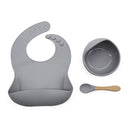 1Set Baby Bowl&Bib Personalized Name Baby Dishes Non-Slip Crockery Silicone Baby Feeding Bowl Tableware BPA Free for Baby Plate