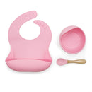 1Set Baby Bowl&Bib Personalized Name Baby Dishes Non-Slip Crockery Silicone Baby Feeding Bowl Tableware BPA Free for Baby Plate