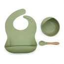 1Set Baby Bowl&Bib Personalized Name Baby Dishes Non-Slip Crockery Silicone Baby Feeding Bowl Tableware BPA Free for Baby Plate