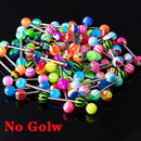 10pc Luminous Glow Tongue Rings Stud Nipple Ring Piercing Barbell Bar Acrylic Cartilage Helix for Women Fashion Body Jewelry 14G