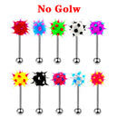 10pc Luminous Glow Tongue Rings Stud Nipple Ring Piercing Barbell Bar Acrylic Cartilage Helix for Women Fashion Body Jewelry 14G