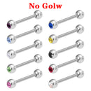 10pc Luminous Glow Tongue Rings Stud Nipple Ring Piercing Barbell Bar Acrylic Cartilage Helix for Women Fashion Body Jewelry 14G