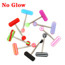 10pc Luminous Glow Tongue Rings Stud Nipple Ring Piercing Barbell Bar Acrylic Cartilage Helix for Women Fashion Body Jewelry 14G