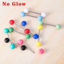 10pc Luminous Glow Tongue Rings Stud Nipple Ring Piercing Barbell Bar Acrylic Cartilage Helix for Women Fashion Body Jewelry 14G