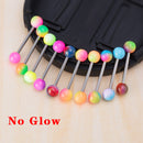 10pc Luminous Glow Tongue Rings Stud Nipple Ring Piercing Barbell Bar Acrylic Cartilage Helix for Women Fashion Body Jewelry 14G