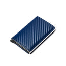 2021 RFID Card Holder with Organizer Coin Pocket Fashion Carbon Fiber Credit Card Holder Men Slim Wallet Anti-theft Card Case