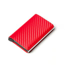 2021 RFID Card Holder with Organizer Coin Pocket Fashion Carbon Fiber Credit Card Holder Men Slim Wallet Anti-theft Card Case