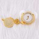 26 Initial Letters Transparent Baby Pacifier with Chain Clip Newborn Kids Baby Dummy Orthodontic Nipple Soother Dropshipping